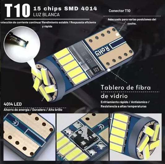 Cocuyos Canbus Alta Intensidad Carro/moto 10 unds Led T10